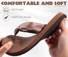 Womens Flip Flops With Arch Support Comfortable Yoga Mat Cushion Thong 8 Brown