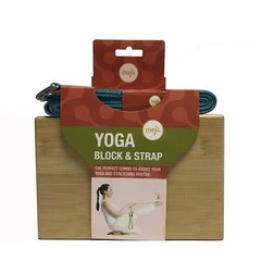 Bamboo Yoga Block & Strap Combo