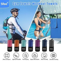 Sfee 2 Pack Microfiber Travel Towel, Quick Dry Towel Camping Towel Large Beac…