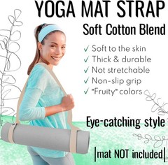Yoga Mat Strap – Extra Soft & Thick Cotton Carrier for All Mats | Adjustable …