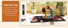 TPE Large Yoga Mat Non-Slip Exercise Fitness Mat with Carry Bag Extra Wide Yoga