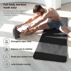 MSPORTS Thick Yoga Mat Non Slip – Extra Comfortable 74.5 x 24 x 0.6 in, Black