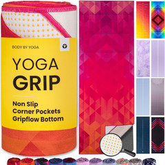 Yoga Grip Yoga Towel – Non Slip Hot Yoga Mat Towel with Corner Pockets, No-Skid