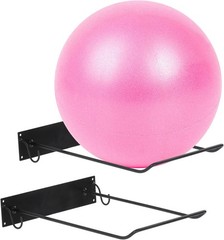 Yoga Ball Holder Set of 2, Industrial Exercise Ball Holder Wall Mount, Black