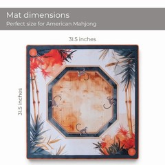 American Mahjong Mat – 31.5″ x 31.5″ Table Mat, Canvas Bag, Terra Earth To
