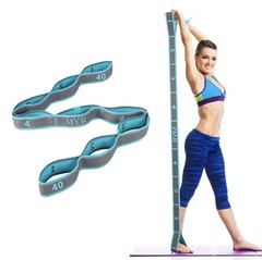 Digital Segmented Elastic Yoga Strap 115cm x 4cm Without Fastener Blue/Black