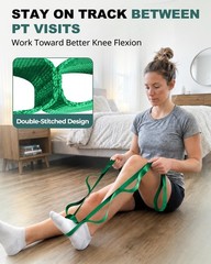 Non-Elastic Stretching Strap with Loops for Physical Therapy & Rehab, Knee Hi…