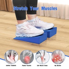 Hard Foam Wedge Slant Board, 2-pcs Update Calf Stretcher, Squat Wedges for Yo…