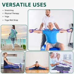 Stretching Strap Yoga Straps for Physical Therapy, 10 Loops NonElastic Stretc…