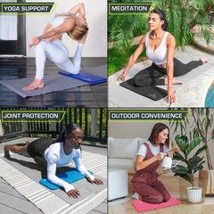 ProsourceFit Extra Thick Yoga Knee Pad and Elbow Cushion 15mm (5/8”) Fits Sta…