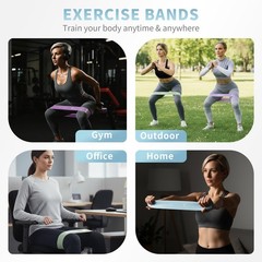 Silicone Resistance Loop Bands – Latex-Free No-Slip Glute Booty Bands – 2-Pac…