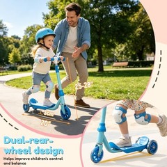 Blue Princess 3-Wheel Scooter for Kids 2-5 – Light Up with Blue