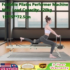 Foldable Pilates Reformer Workout Machine Yoga Reformer Cardio Fitness Rebounder