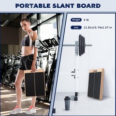 Adjustable Wooden Slant Board Calf Stretcher Ankle Support Squats Exercise 4 Pos