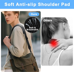 Shoulder Strap with Pad, 2 Sets of Quick Release Buckles, Adjustable between 39″