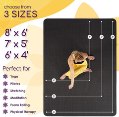 Large Yoga Mat 6’X4’X8Mm Extra Thick, Durable, Eco-Friendly, Non-Slip & Odorless