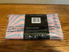 Geometry Pink & Blue Striped Absorbent Fitness Gym Towel 16″x30″~NEW!!!!