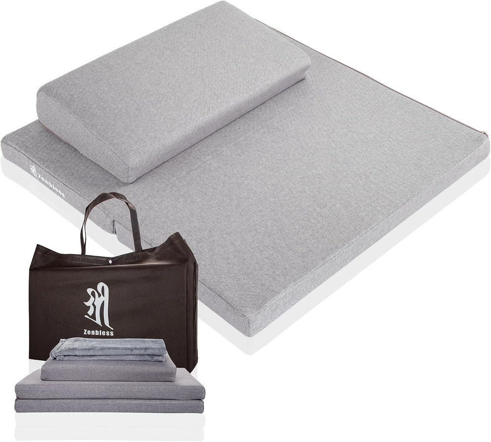 Zafu & Zabuton Meditation Cushion Set – Large Yoga Floor Pillow & Mat 23.6