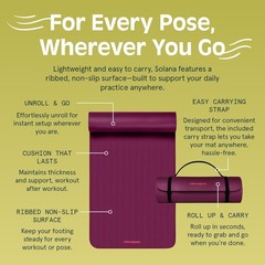 Extra Thick Solana Yoga Mat with Nylon Strap – Perfect for Home Workouts & Yoga