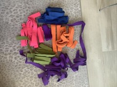 Yoga Aerobics Adjustible exercise strap band cotton 1.5X8 5 Colors Set 25 NEW