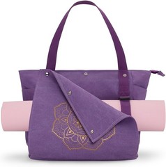 Yoga Mat Bag Tote with Pockets Canvas Gym Bag for Women Men Large
