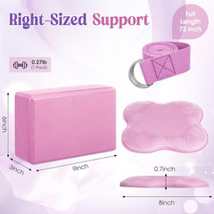 5 Pcs Yoga Blocks Knee Pads Strap Set Soft Foam Accessories