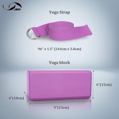 Durable Yoga Blocks 2 Pack with Strap – Perfect for Meditation & All Yoga Styles
