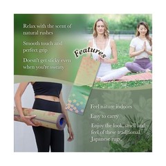 FULI Japanese Tatami Yoga Mat, Igusa Mat, Non Slip Exercise & Fitness Mats, P…