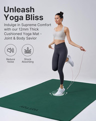 Large Yoga Mat (75 * 52 * 1/2Inch),Extra Wide TPE Exercise Mat,Non-Slip Workout