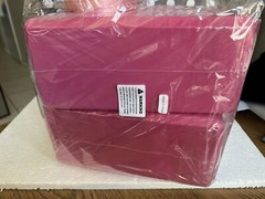 Roller Buddy Yoga Blocks 2 Pack – Sturdy Foam Yoga Block Set with Strap Pink NIP
