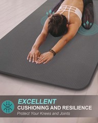 Extra Long & Wide Thick Yoga Mat for Tall Men & Women, 84” x 32” x 7mm Gray