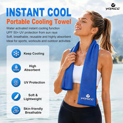 Cooling Towel Microfiber 47×12 Inches Ice Cool Neck Wrap Ready for Yoga Golf Gym