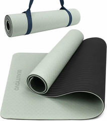 Yoga Mat with Strap, 1/3 Inch Extra Thick Yoga Mat Double-Sided Non Slip, Profes
