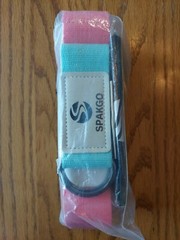 NEW! Spakgo Yoga Stretch Strap 100% Polyester Fiber 8ft x1.5In Strap -Coral/Mint