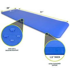 Extra Thick Yoga and Pilates Mat 1/2” (13mm) or 1″ (25mm), 71-inch 1/2″ Blue