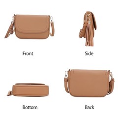 Small Crossbody Bags for Women Trendy Flap Saddle Purses with Tassel Light Tan