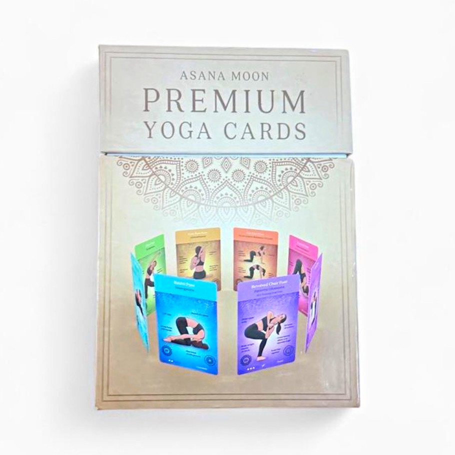 Asana Moon Premium Yoga Cards Deck 108 Poses, 12 Sequences, Extra-Large