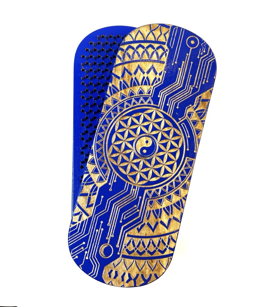 Sadhu Nail Board Flower of Life Ultramarine Yoga 10mm Birch Wood Ballistic Nails