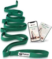 Tumaz Stretching Strap – 10 Loops & Non-Elastic Yoga [Budget 08. Green