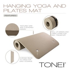 Hanging Yoga Mat, Pilates Mat, Exercise Mat for Home Workouts with Carry Stra…