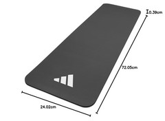 adidas Fitness Mat – Lightweight – Non Slip Yoga Mat, 7mm or 10mm Grey