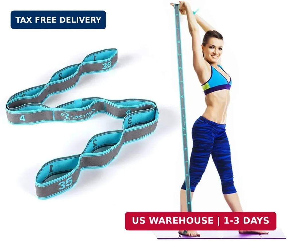 Stretch Strap, Elastic Yoga Stretching Strap, Multi-Loop for Physical Therapy, P