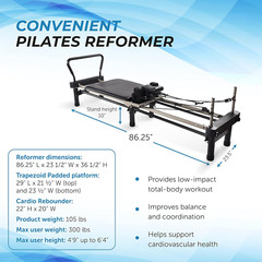Reformer Home Workout Equipment, Pilates Machine W/Resistance