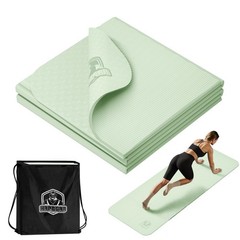 Foldable Yoga Mat – 72″x24″x0.24″ (6mm), Non-Slip TPE Exercise Mat for Home W…