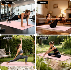 Yoga Mat Non Slip NBR Extra Thick Yoga Mat, 72″L X 32″/24″W X 0.6″/0.4″TH (185Cm