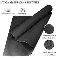 Extra Large Non-Slip Yoga Mat – Thick Durable Exercise Mat for Home Workout, Pil