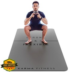 Karma Fitness TPE Yoga Mat Grey Printed 72″x32″