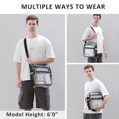 Clear Bag Stadium Approved, Clear Crossbody Messenger Shoulder Bag with Black