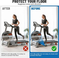 Treadmill Mat Pads 4PCS- Double-Sided Non-Slip – Anti Vibration Mat for