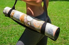 Yoga Mat, Non-slip + Carrying Strap, Microfiber & Natural Tree Rubber, Premium